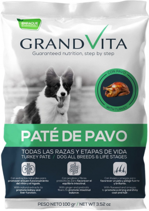 Alimento Húmedo para perro Grand Vita Paté Pavo Alimento Húmedo para perro Grand Vita Paté Pavo 100g